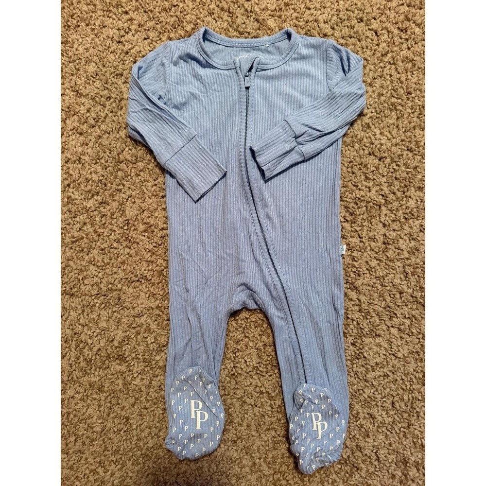 Posh Peanut blue ribbed sleeper 3-6 month